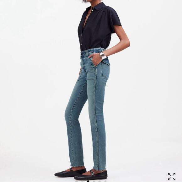 MADEWELL Women’s Midrise Stovepipe Jeans Shealy Wash. Raw Hem Edition.  Size 30 - Picture 15 of 16
